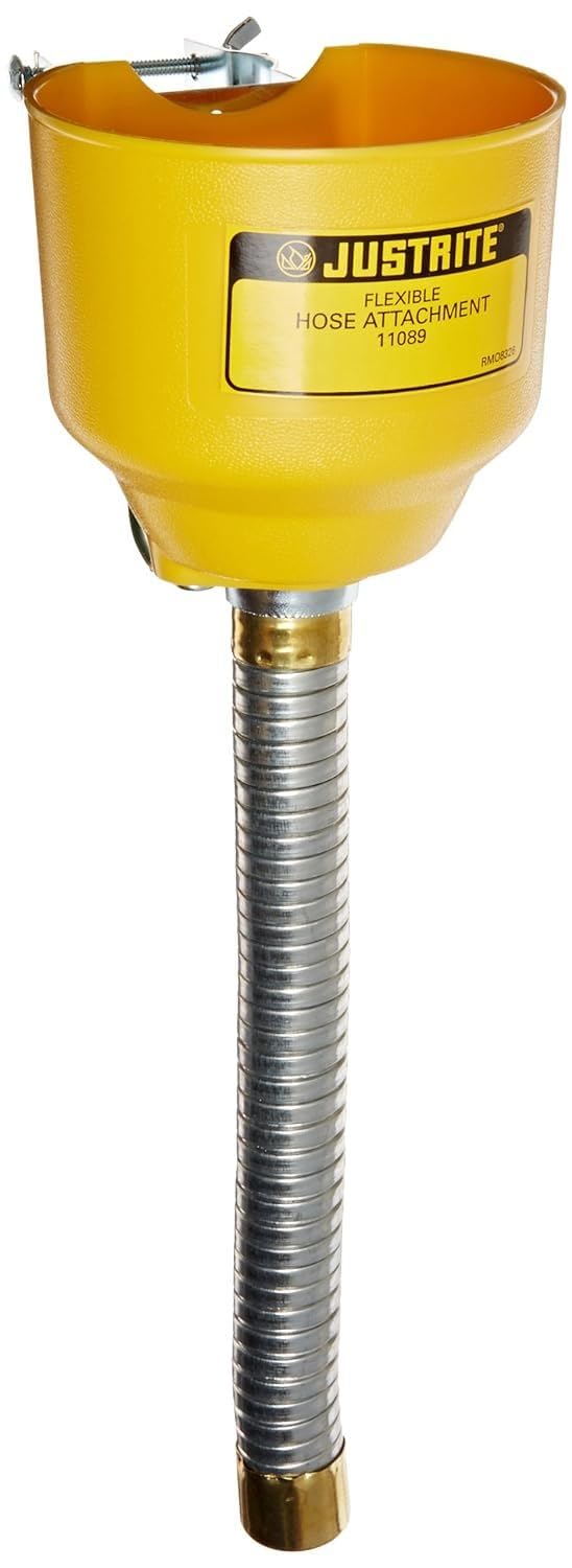 Justrite 11089 Bolt-On Funnel with Galvanized Hose - 1