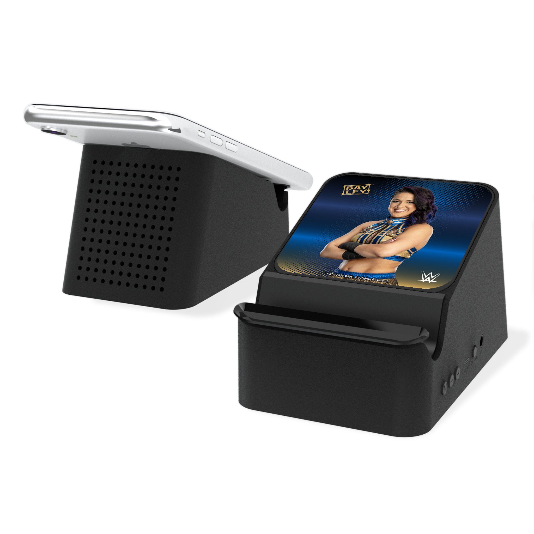 Bayley Superstar Wireless Charging Station & Bluetooth Speaker - 3-in-1 Fast Charging Dock with 15W Qi Technology & Hi-Fi Sound for iPhone, Android - Perfect for Home, Office, Travel & Nightstand Use