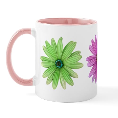 White/Pink Inside - 3 Color Daisies Mug