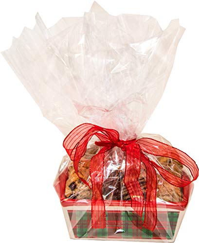 Christmas Biscotti in Ceramic Dish - Holiday Gift Set with Italian Cookies, Perfect for Christmas Gifting, Parties & Coffee Time