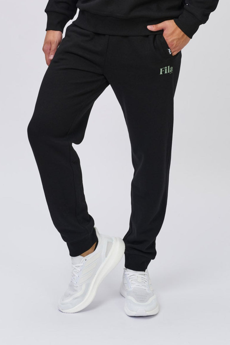 FILA Men's Jamie Black Track Pants - Athletic Joggers for Running, Gym & Casual Wear - Comfortable & Stylish Sweatpants for Men