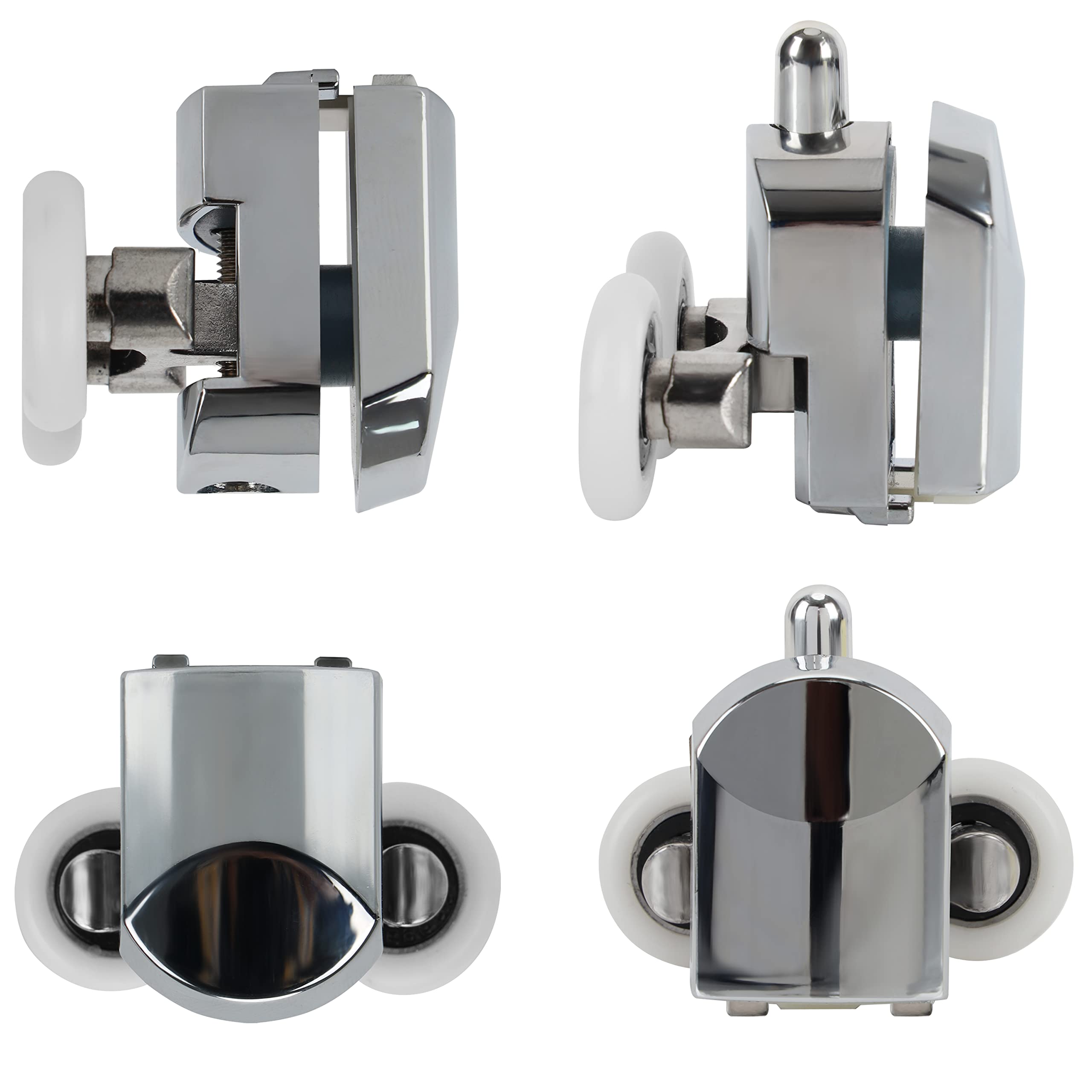 Belle Vous 8-Pack Shower Door Rollers - 23mm Zinc Alloy Replacement Wheels for Smooth Sliding Glass Shower Enclosures - Durable Bathroom Accessories for Home & Hotel Renovation