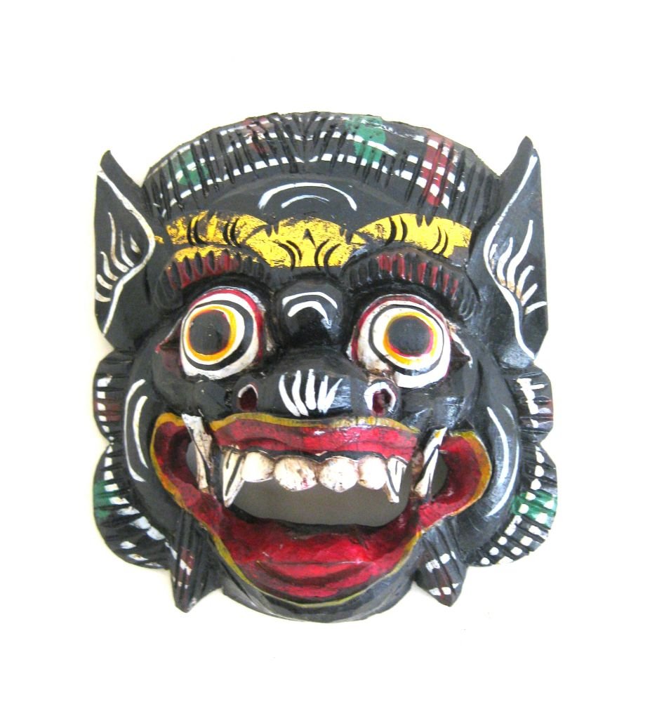 OMA® Barong Mask - Handcrafted African Bali Protection Mask Statue for Good Luck & Fortune | Federal Trademark Logo | Home Decor, Wall Art & Spiritual Gift