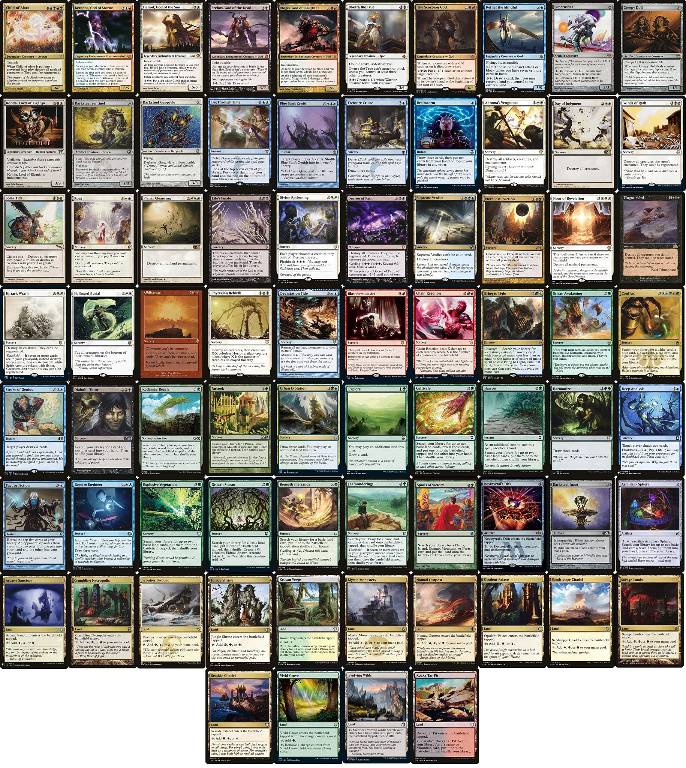 Elite Wrath Control Commander Deck - Custom Built 5-Color EDH MTG Deck with 100 Cards - Perfect for Competitive Commander Games & Magic: The Gathering Tournaments