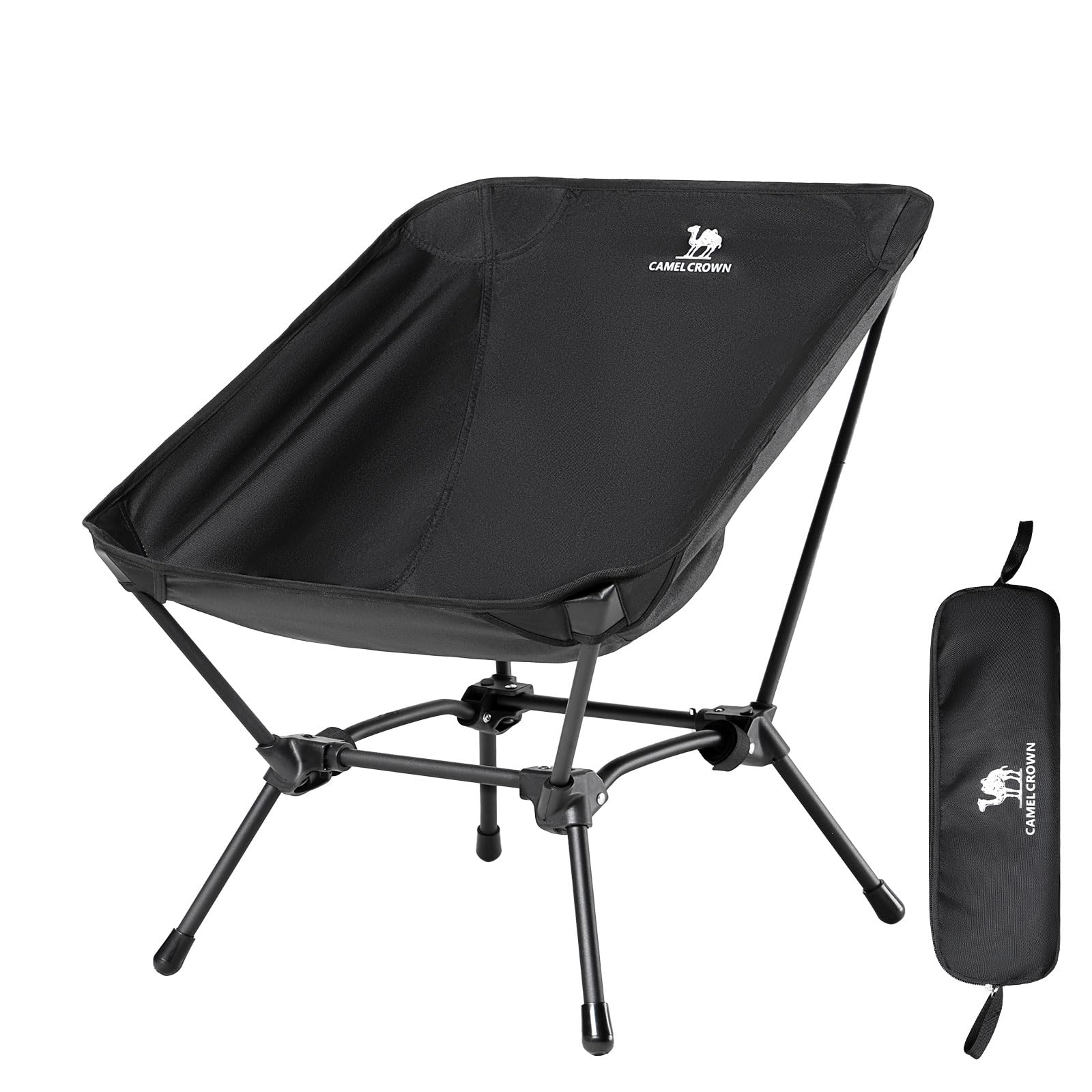 CAMEL CROWN Folding Camping Chair - Lightweight Portable with Side Pocket for Outdoor, Beach & Hiking