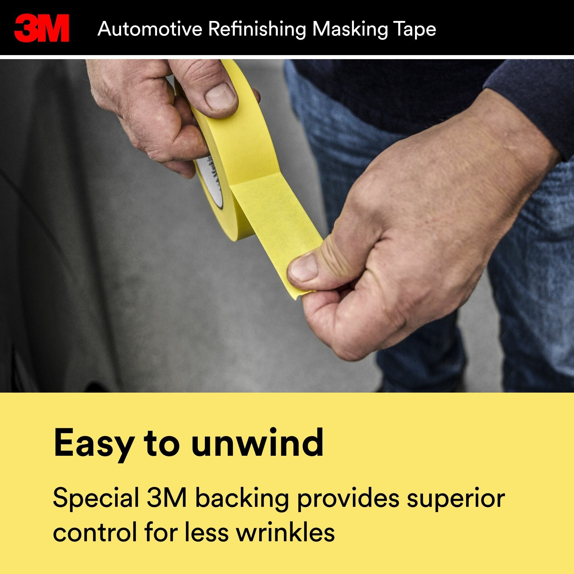 3M Automotive Refinish Masking Tape 03423 - 18mm x 32m for Car Painting, Bodywork & Detailing - Perfect for Auto Shops & DIY Projects