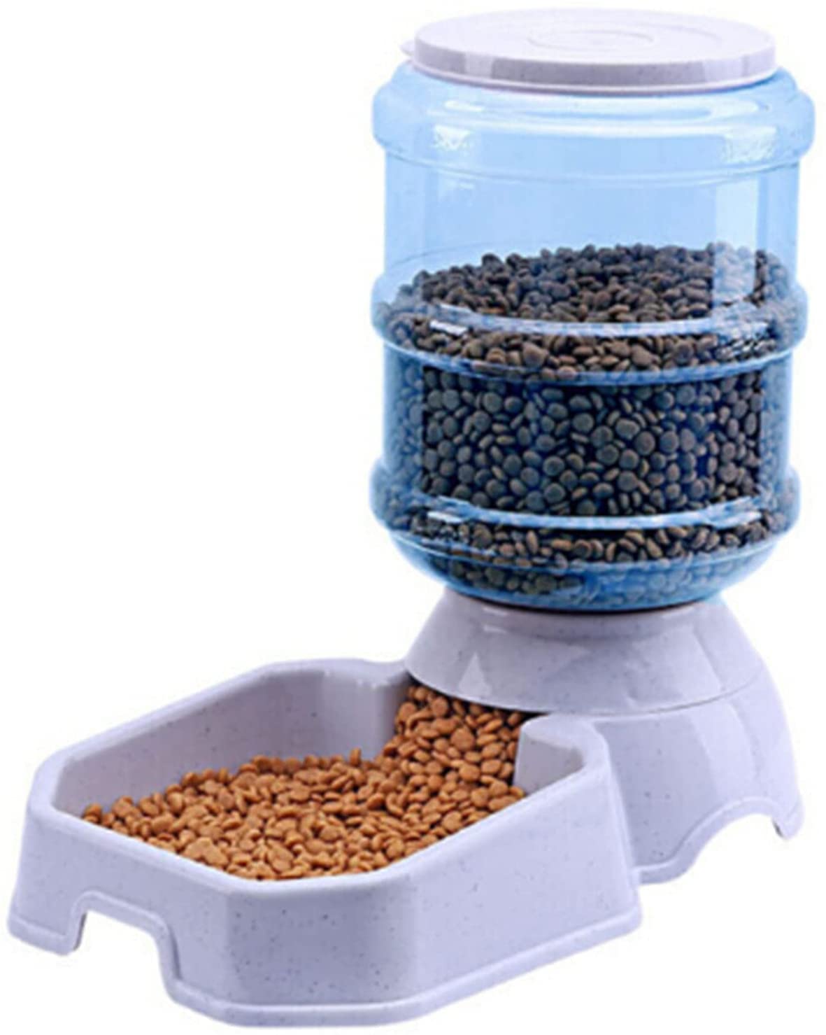 Jjshueryg 3.8L Automatic Pet Feeder & Water Dispenser - Large Capacity Unplugged Dog Cat Food Bowl for Home, Travel & Outdoor Use