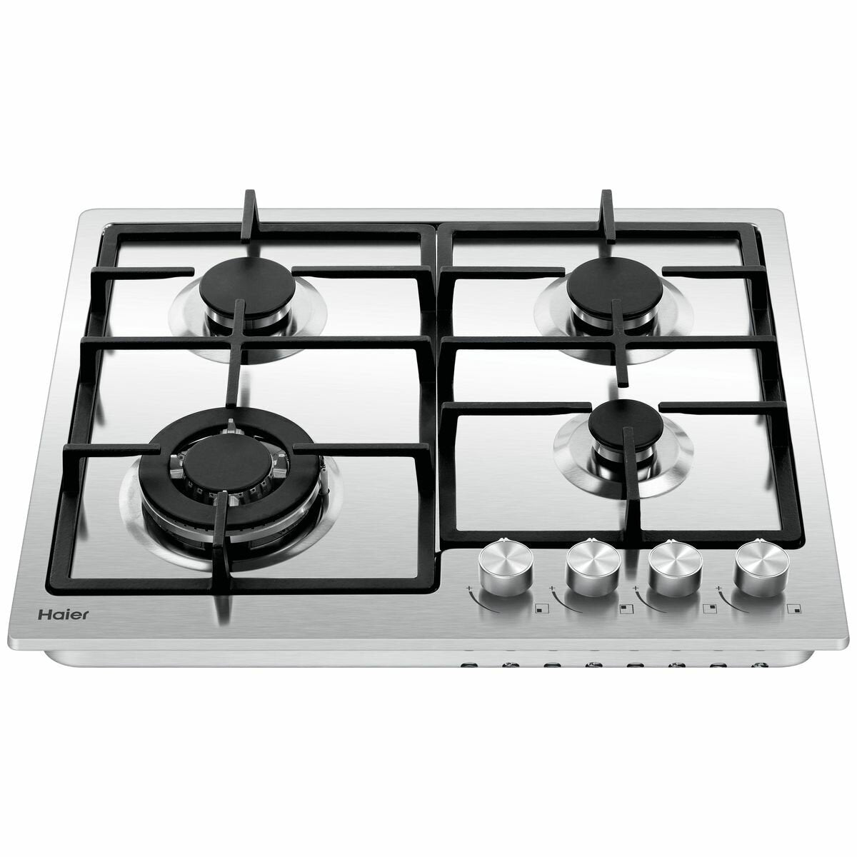 Haier 60cm Gas on Steel Cooktop HCG604WFCX3 - 4 Burner Stainless Steel Gas Stove for Modern Kitchen | Perfect for Home Cooking, Baking & Entertaining