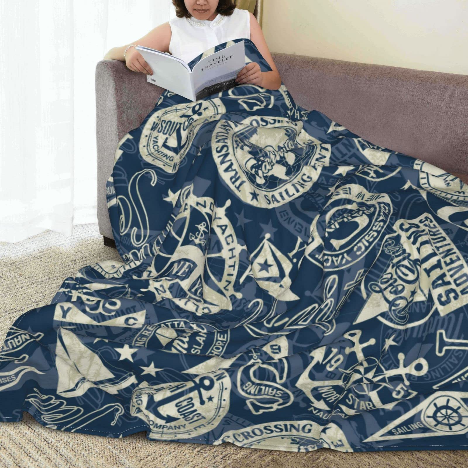 Nautical Style Throw Blanket - 50