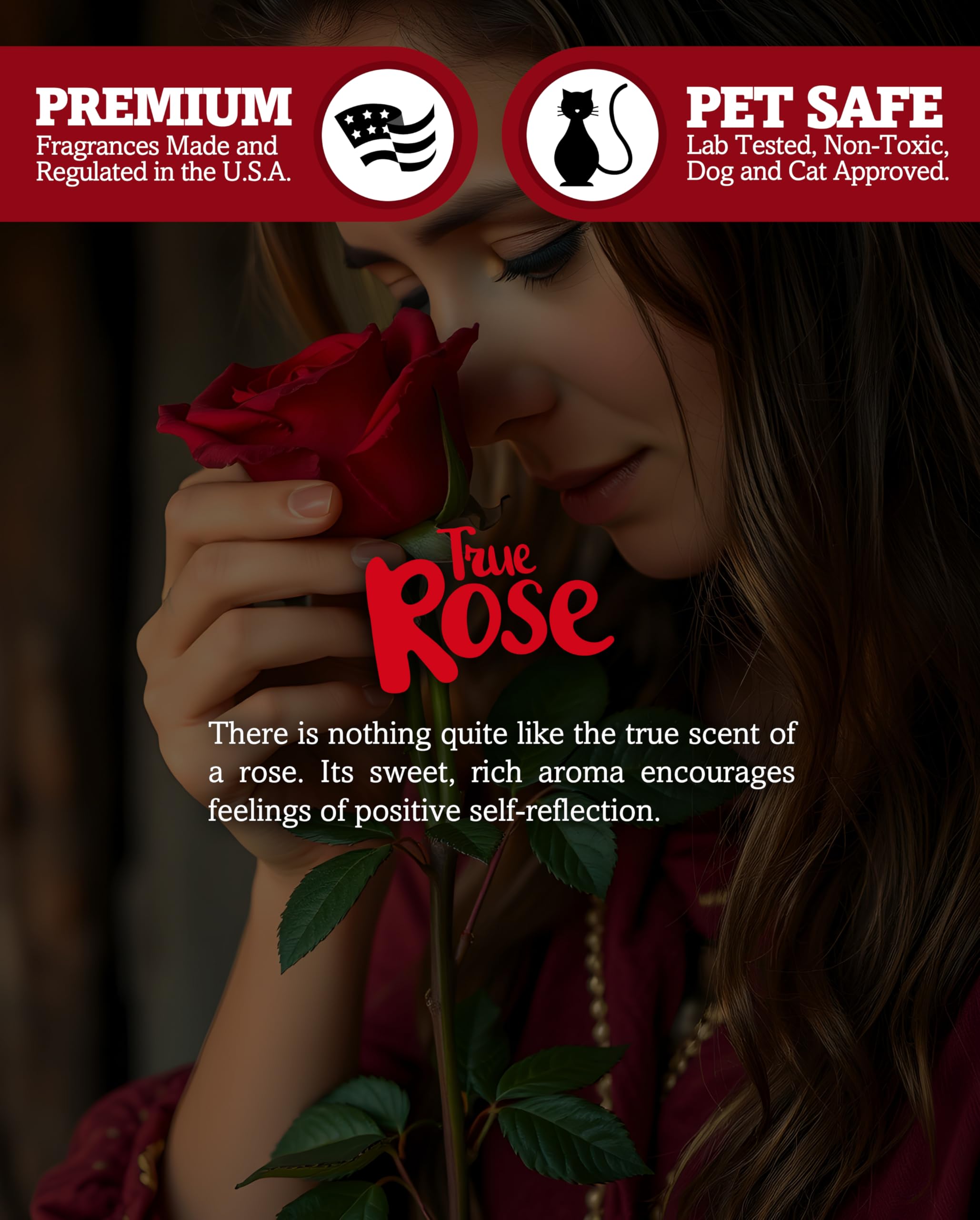 True Rose Highly Scented Natural 3-Wick Soy Candle - 14.5oz | Phthalate & Paraben Free, Clean Burning with Essential Fragrance Oils | Perfect for Relaxation, Aromatherapy & Home Decor