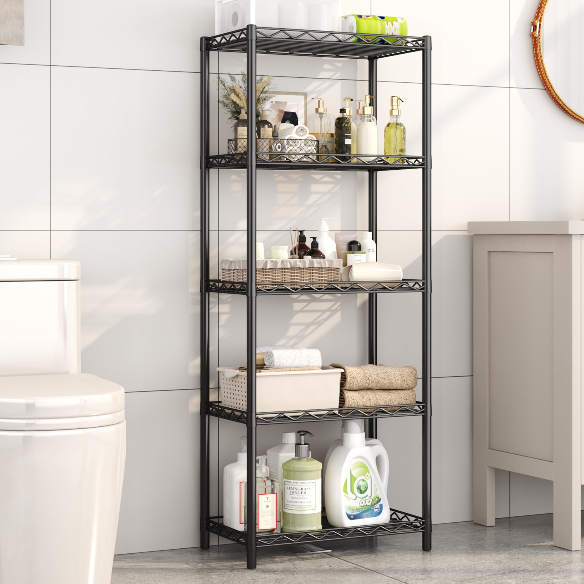HOMEFORT 5-Tier Heavy Duty Metal Wire Shelving Unit - 21