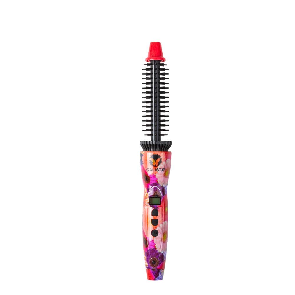 CALISTA Perfecter Pro Heated Round Brush - No Heat Damage Hair Styler for Curls & Volume | Dual Voltage Adjustable Temperature | 4 Sizes for All Hair Types (Daisy Bloom, 0.5 Inch) | Perfect for Home Use, Travel & Salon-Quality Styling