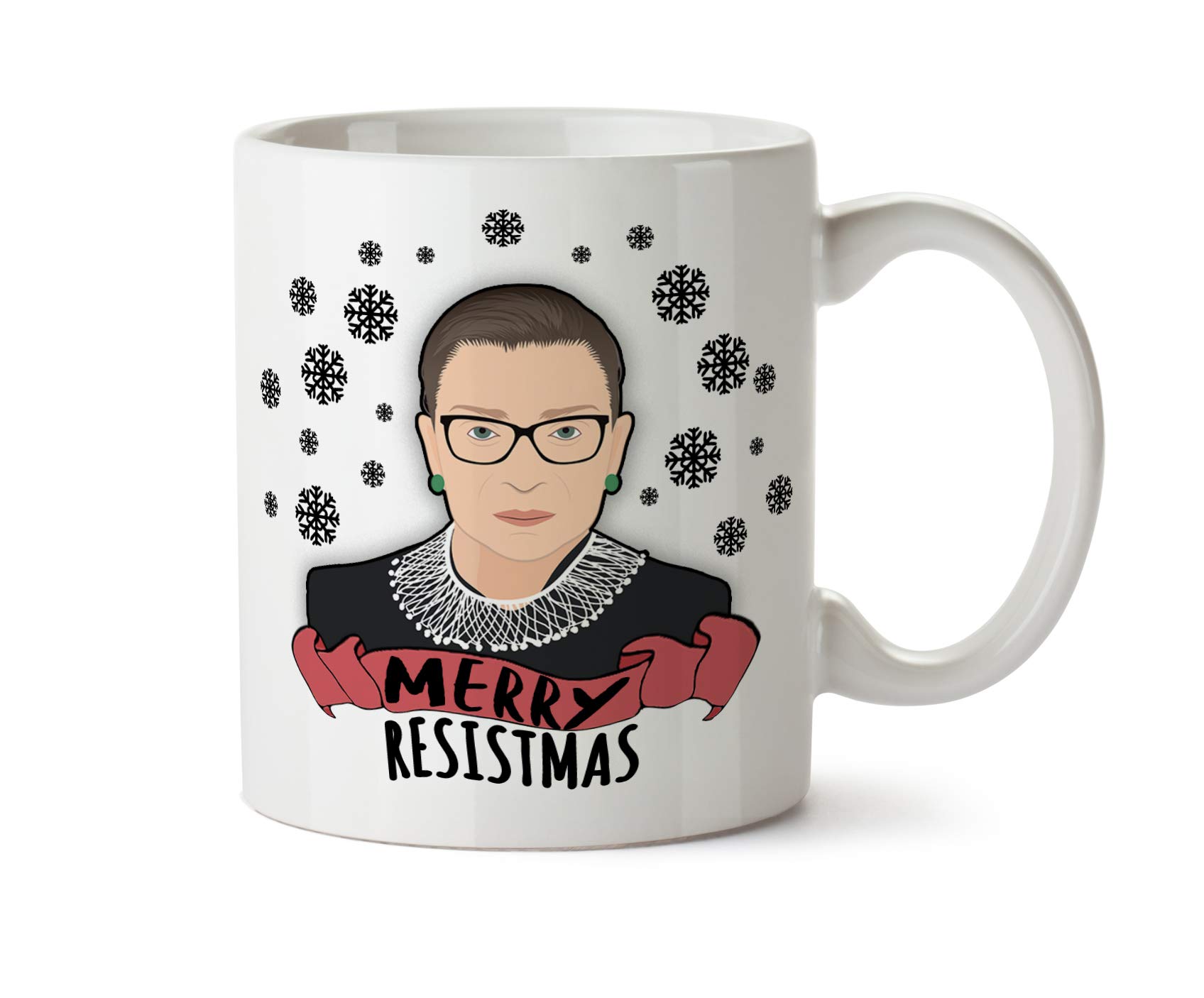 Ruth Bader Ginsburg Christmas Coffee Mug 11 oz - Feminist Merry Resistmas Gift for Liberals, Perfect for Holiday Gifting & Daily Inspiration