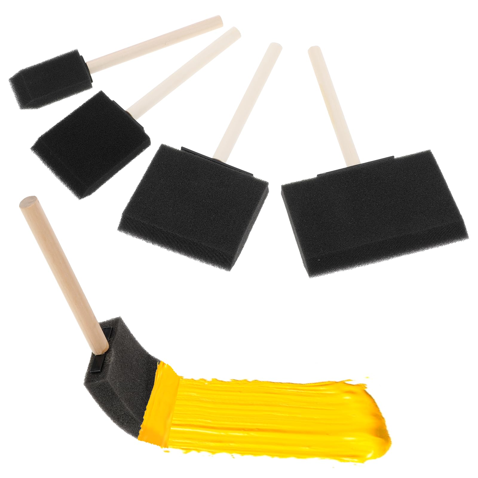 4 Pack Foam Paint Brushes Set - 1