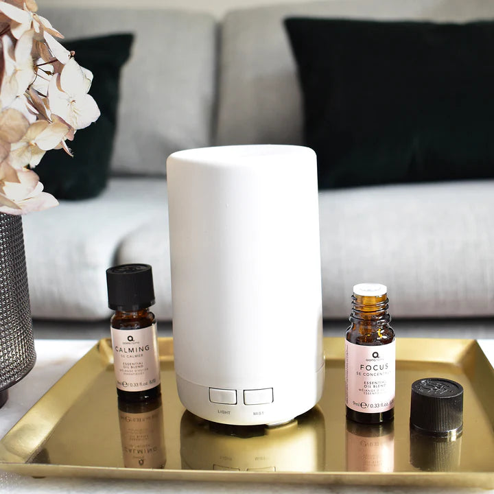 Grey Ultrasonic USB Aromatherapy Diffuser for Stress Relief & Relaxation - Perfect for Home, Office, Yoga & Spa