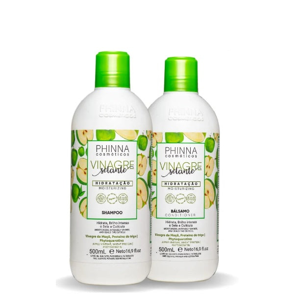 Organic Apple Cider Vinegar Hair Rinse with Amino Acids & Coconut Oil - pH Balancing Hair Treatment Kit (2x500ml) for Damaged Hair Repair & Scalp Care - Perfect for Color-Treated, Dry or Frizzy Hair at Home Salon Use
