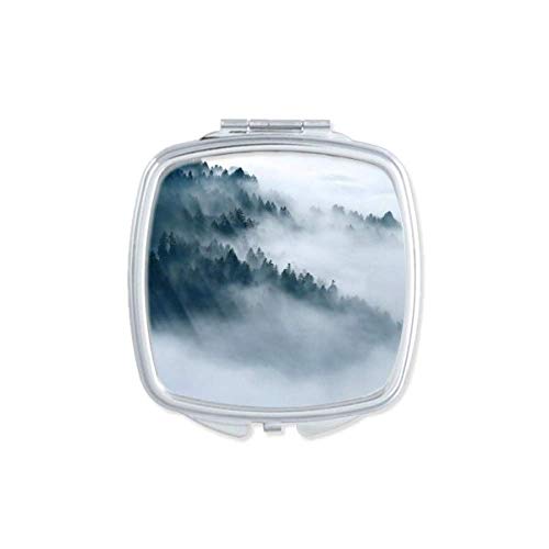 DIYthinker Fog Forest Mountain Sky Cloud Mirror - Portable Compact Pocket Makeup Mirror with Double Sided Glass for Travel, Home & Vanity Use