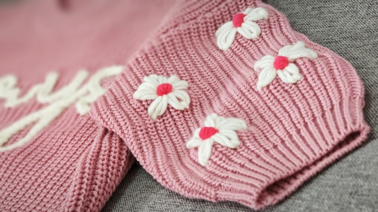 Custom Embroidered Personalized Baby Knit Sweater - Soft Newborn & Toddler Sweater for Boys & Girls | Perfect Baby Shower Gift & First Birthday Present for Sons & Daughters | Ideal for Family Photos, Holiday Outfits & Special Occasions