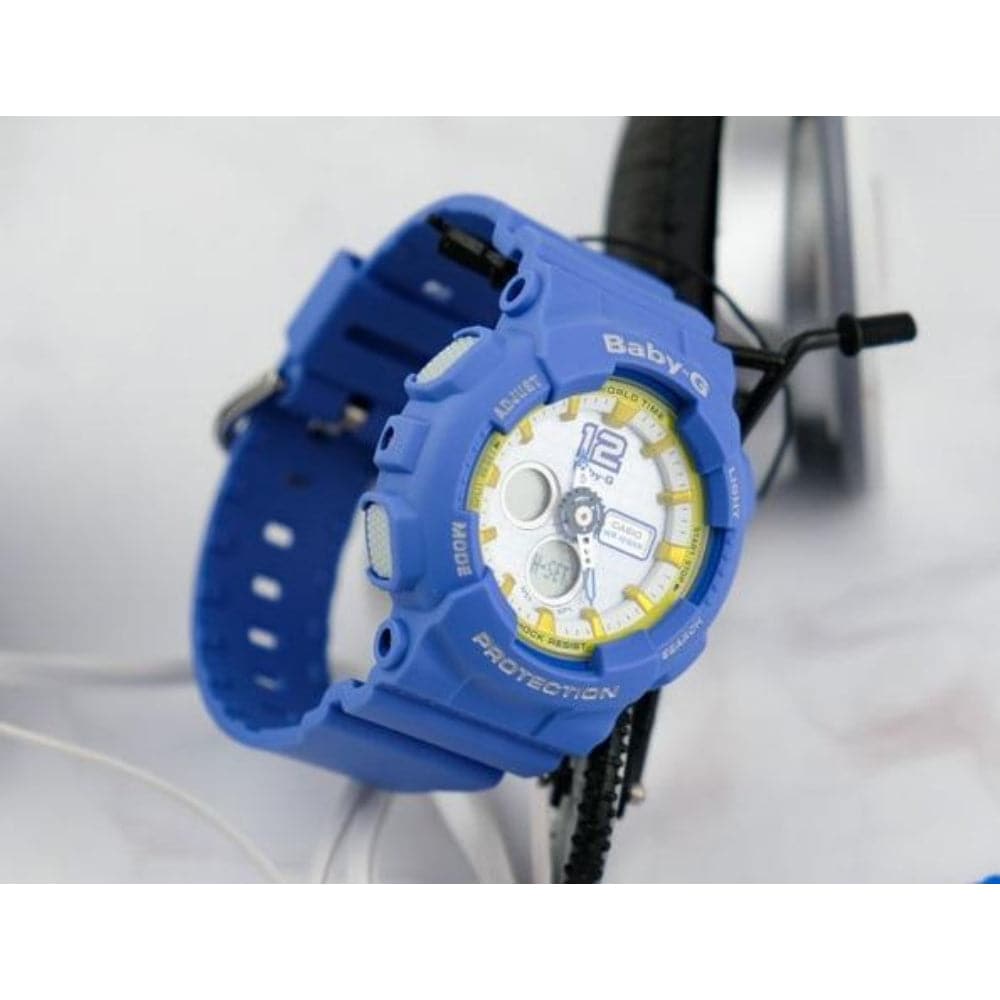 CASIO BABY-G BA-120-2BDR Blue Resin Strap Digital Sport Watch for Women - Water Resistant, Shockproof, Perfect for Running, Swimming & Outdoor Activities