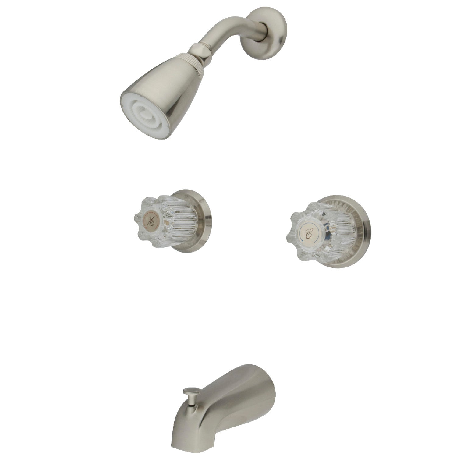 Americana KB148 Brushed Nickel Double Handle Tub and Shower Faucet - Perfect for Bathroom Renovation and Modern Home Upgrade