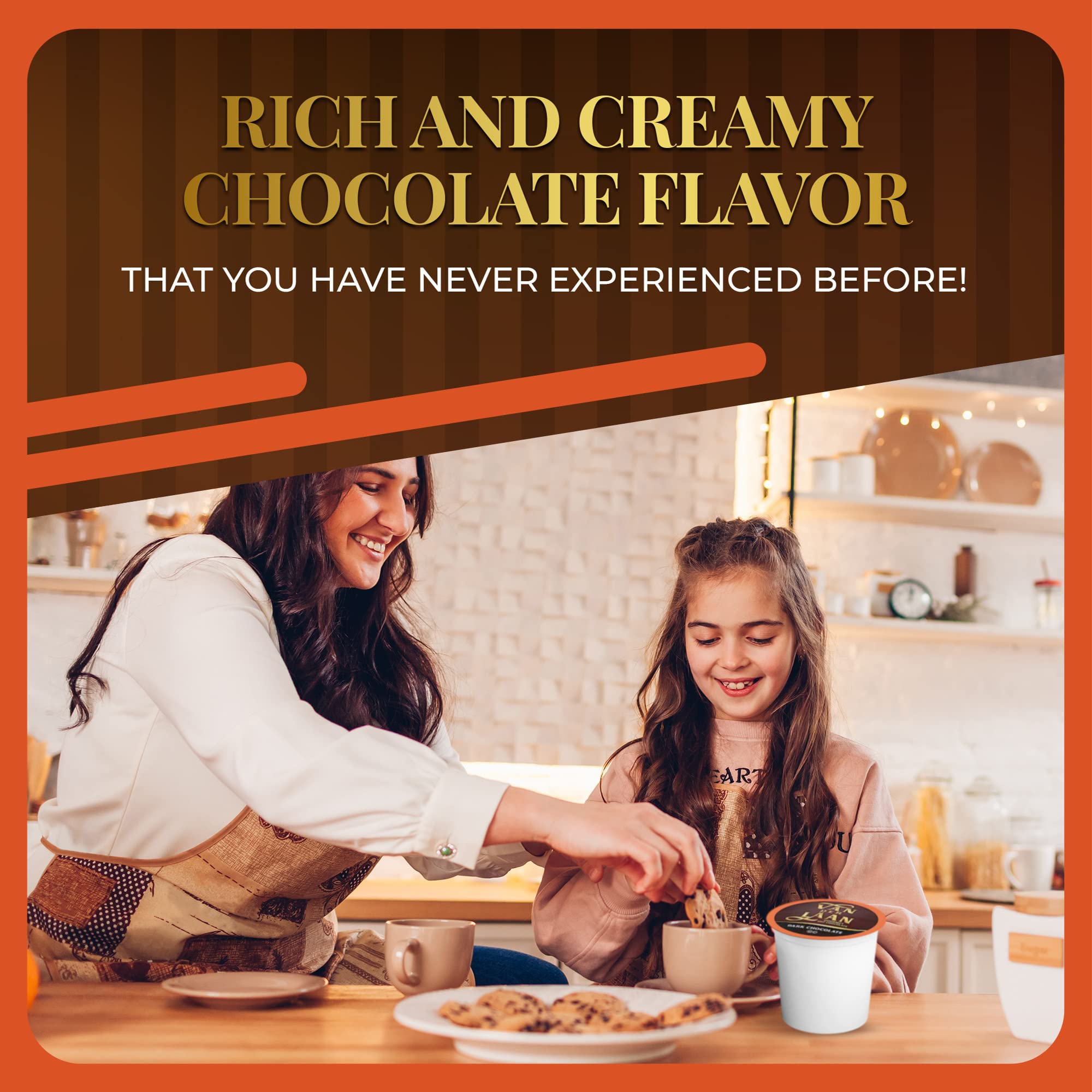 Van Der Laan Chocolate Hot Cocoa Pods - 40 Count Milk Chocolate Gourmet Dutch Hot Cocoa K-Cups, Compatible with Keurig 2.0 & Single Serve Coffee Makers - Perfect for Winter Warmth, Holiday Gifts & Cozy Family Moments