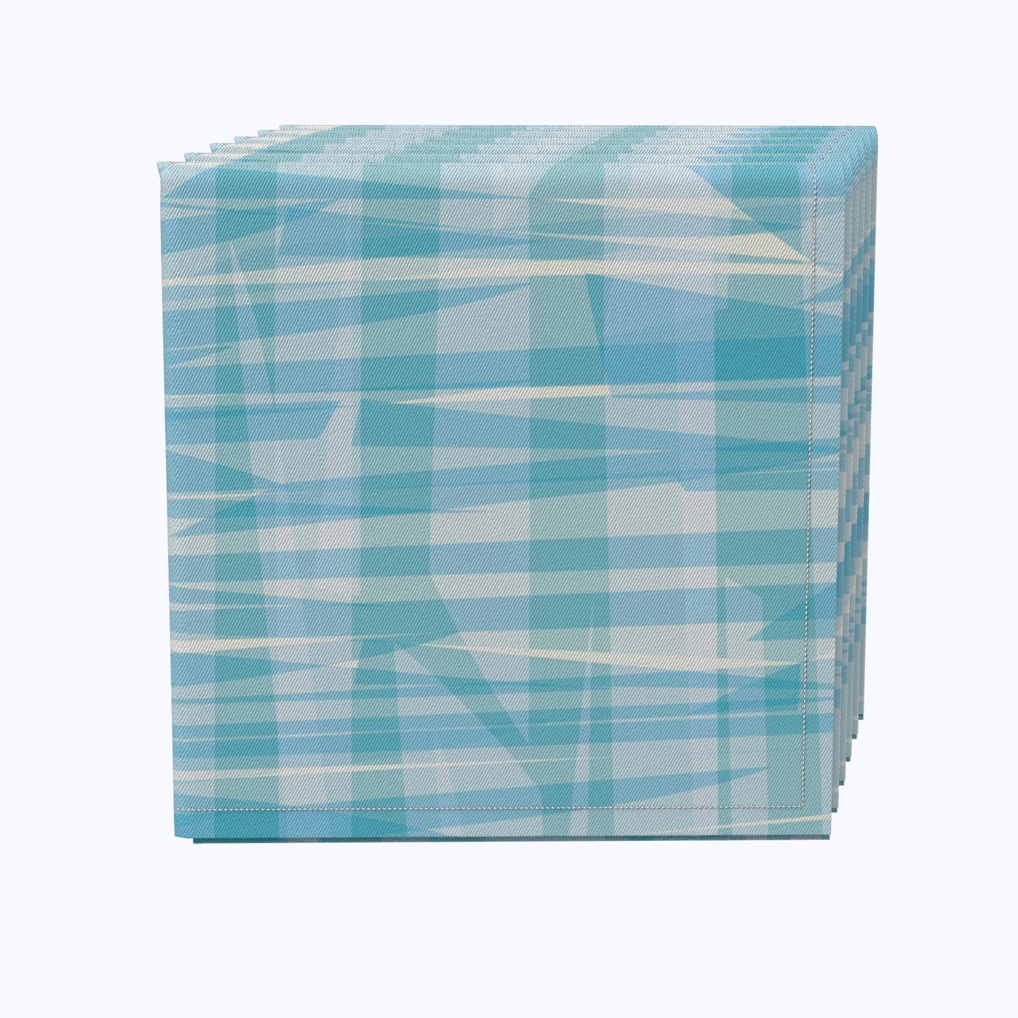 Stylish Blue Ocean Print Napkins - Premium Cotton Dinner Napkins for Beach Themed Parties, Coastal Decor & Everyday Dining