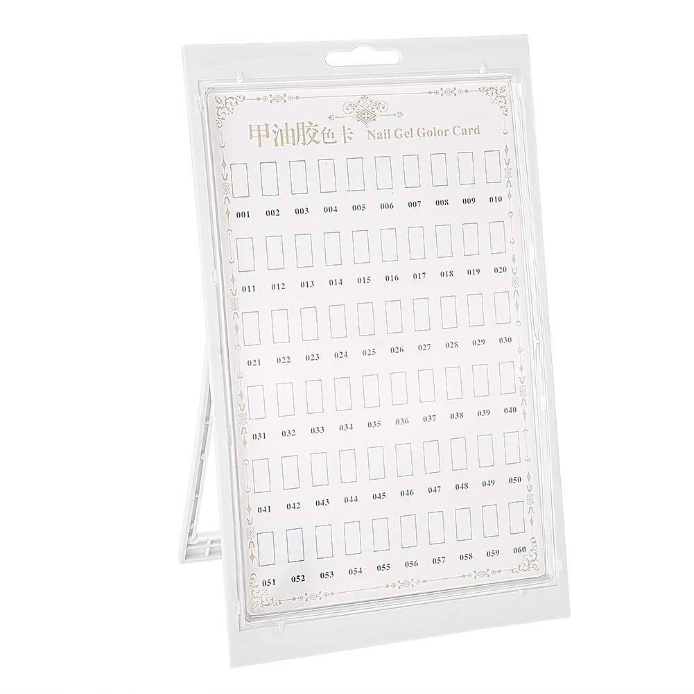 Nail Color Chart Display Board - Gel Polish Display Card for Salon & Nail Art - Manicure Practice Tool (White) - Perfect for Nail Technicians, DIY Enthusiasts & Beauty Salons