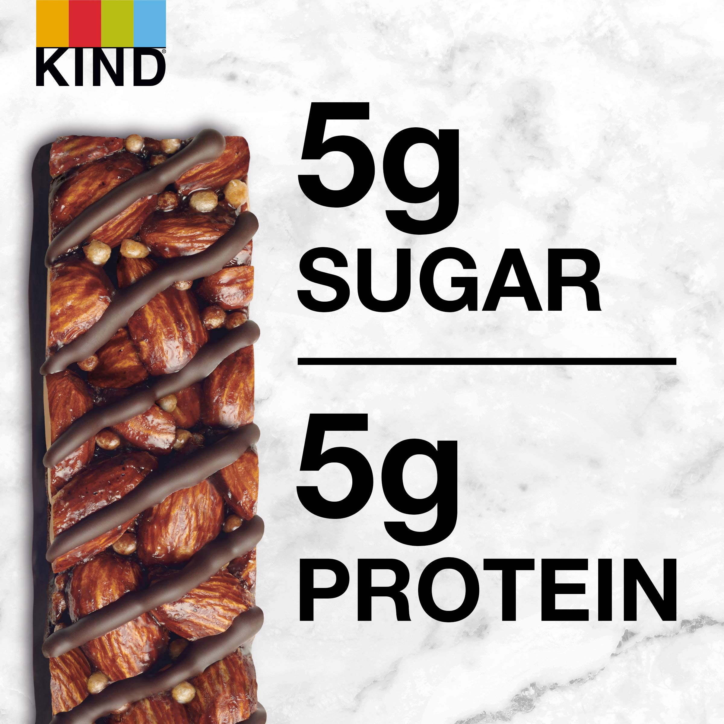 KIND Bars, Dark Chocolate Mocha Almond - Healthy Gluten Free Snacks with 5g Protein & Low Sugar (12 Count) | Perfect for On-the-Go Breakfast, Office Snacks & Post-Workout Energy Boost