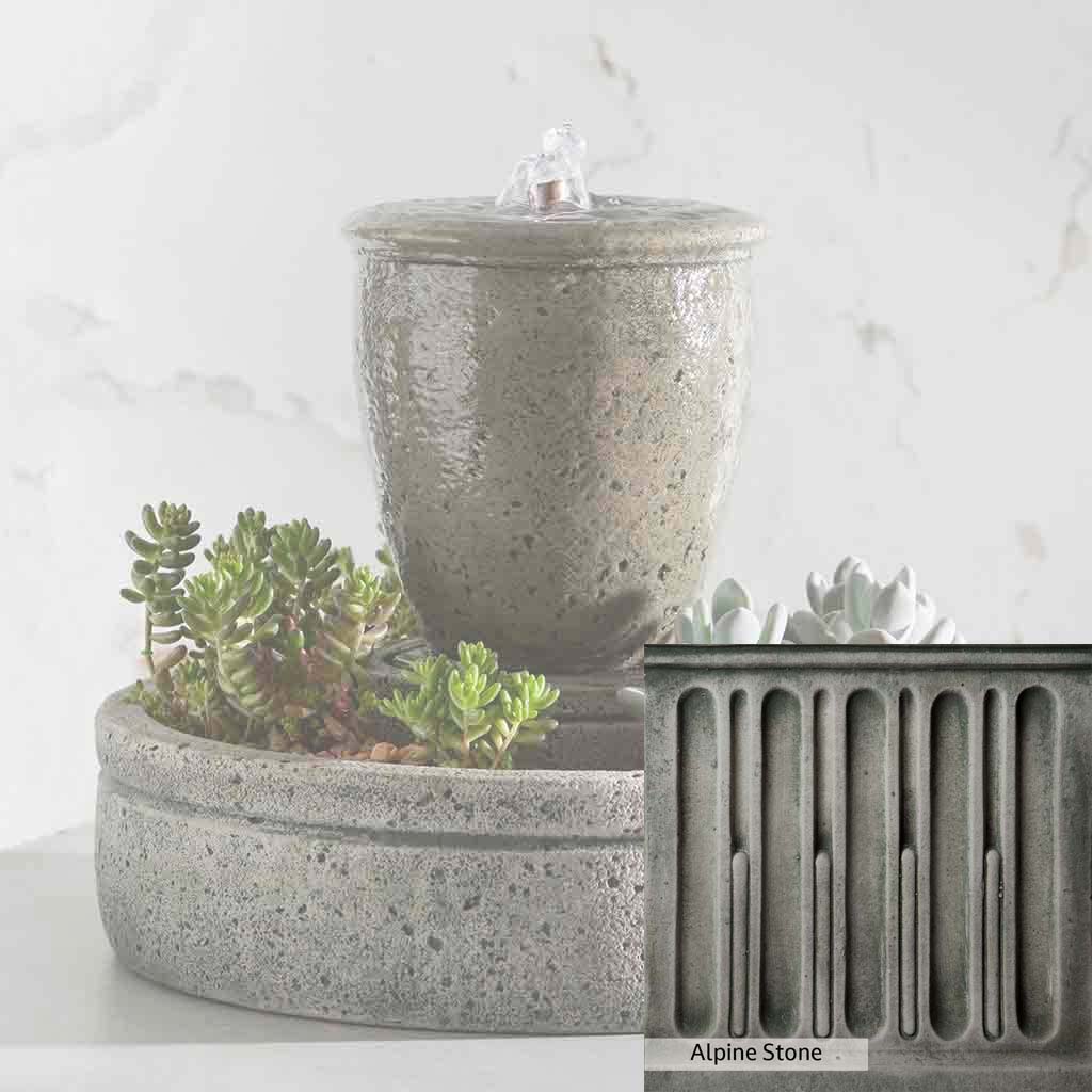Campania International M Series Rustic Spa Fountain with Planter - Outdoor Garden Water Feature for Patio, Deck, and Backyard Relaxation