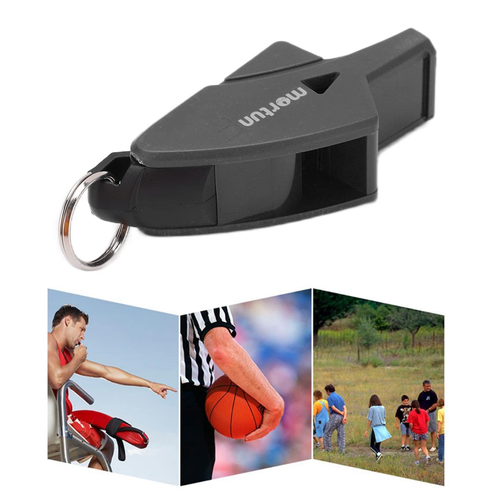 Referee Dolphin Whistle - Loud Sports Whistle with 2 Finger Clips for Soccer, Basketball, Football Games | Portable Outdoor Whistle for Coaches, Referees & Camping Hiking Safety