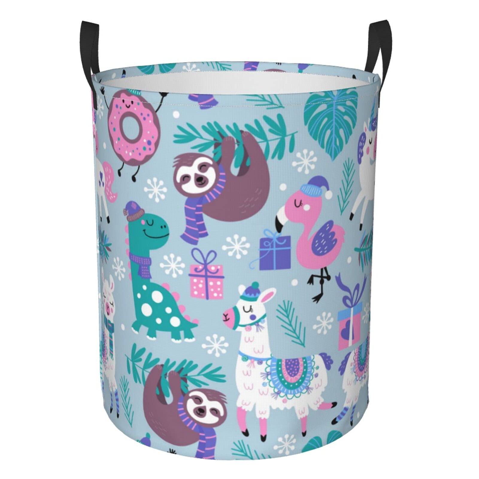 Christmas Sloth Laundry Basket - Collapsible Clothes Hamper with Oxford Fabric for Home, Nursery, Office & Dorm | Perfect Holiday Gift & Storage Solution for Bedroom, Bathroom or Kids Room
