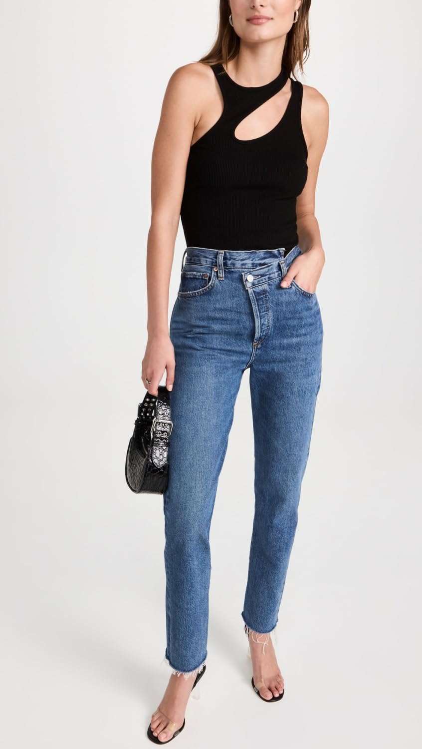 AGOLDE Women's Crisscross Straight Leg Jeans - High Waist Denim Pants for Casual & Streetwear Outfits | Perfect for Everyday Wear, Date Nights & Weekend Looks