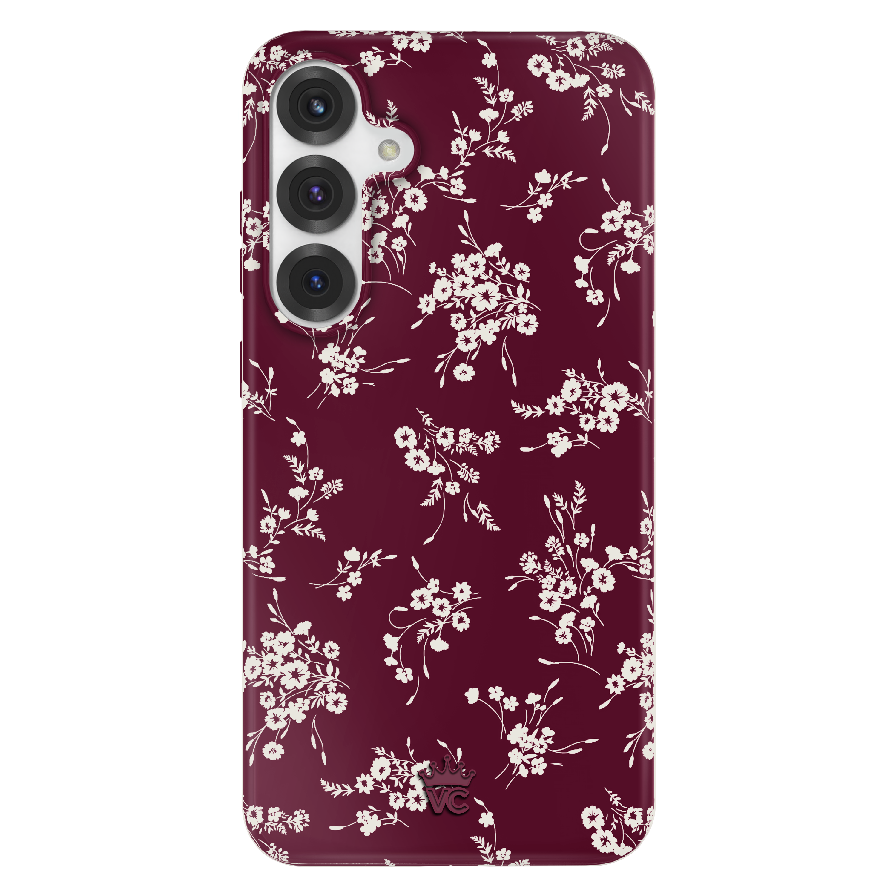 French Burgundy Floral Samsung Phone Case - Elegant Protective Cover for Galaxy S Series | Perfect for Daily Use, Travel & Gifting