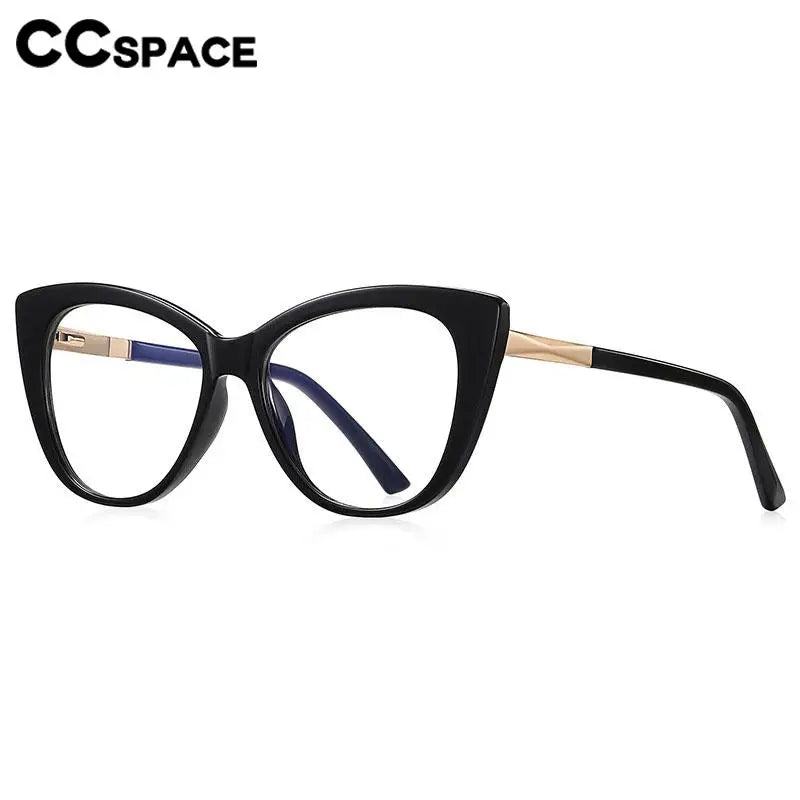 CCspace Women's Full Rim Cat Eye Titanium Reading Glasses TR90 - Lightweight +1.00 to +3.50 Magnification for Reading, Computer Work & Close-Up Tasks - Fashionable Eyewear for Office, Home & Daily Use
