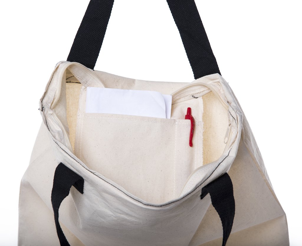 Mato & Hash Canvas Tote Bag with Zipper Closure & Interior Pocket - Durable Cotton Shopping Bag for Groceries, Beach, Work & Travel