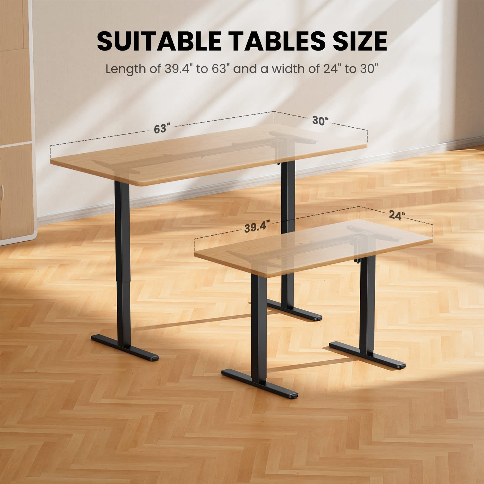ErGear Electric Standing Desk Frame - 4 Memory Height Settings, Adjustable Table Legs up to 47.2