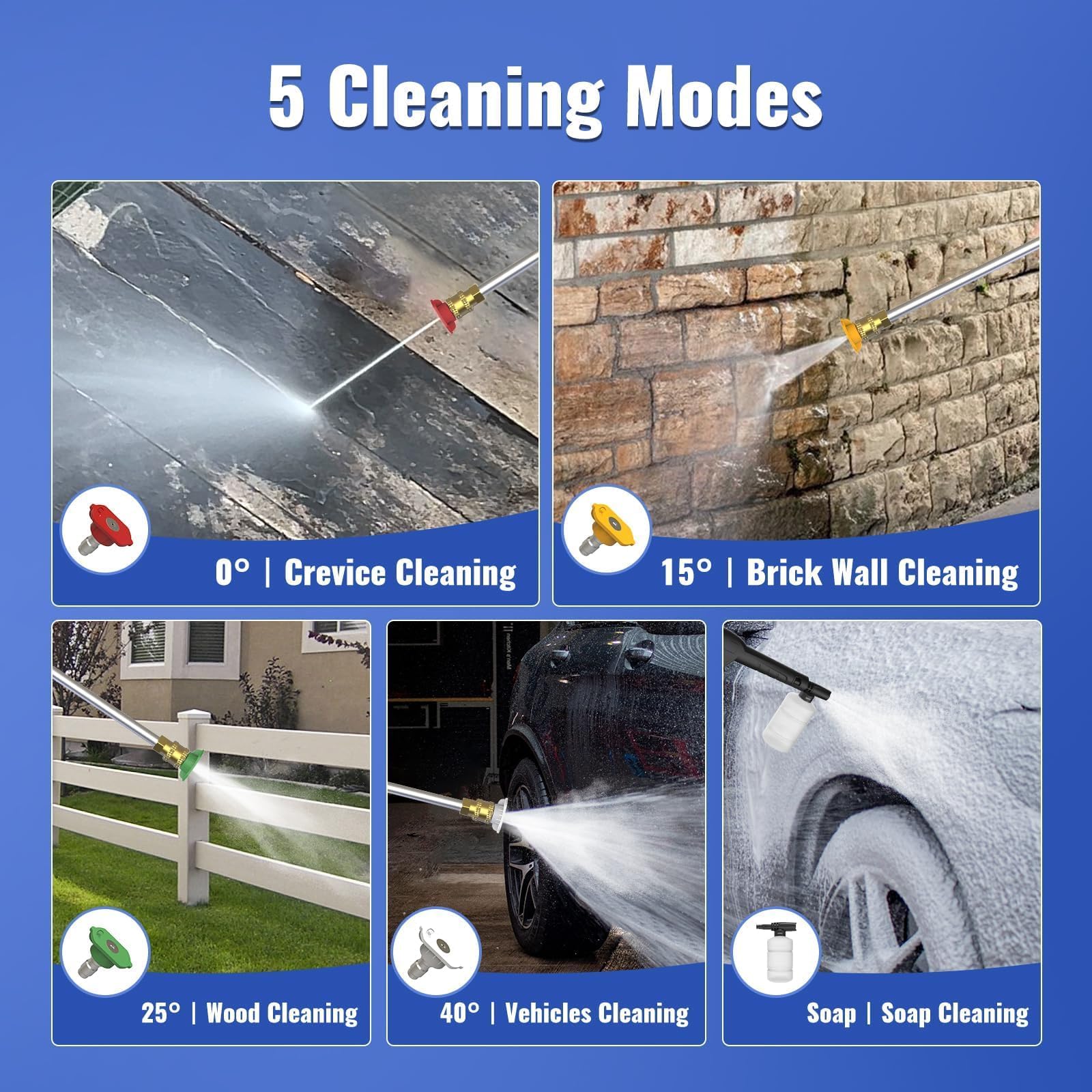 4800PSI Electric Pressure Washer with 3.2 GPM, 20FT Hose & 35FT Cord - Includes 4 Nozzle Tips & Foam Cannon for Driveway, Deck, Patio, and Car Cleaning