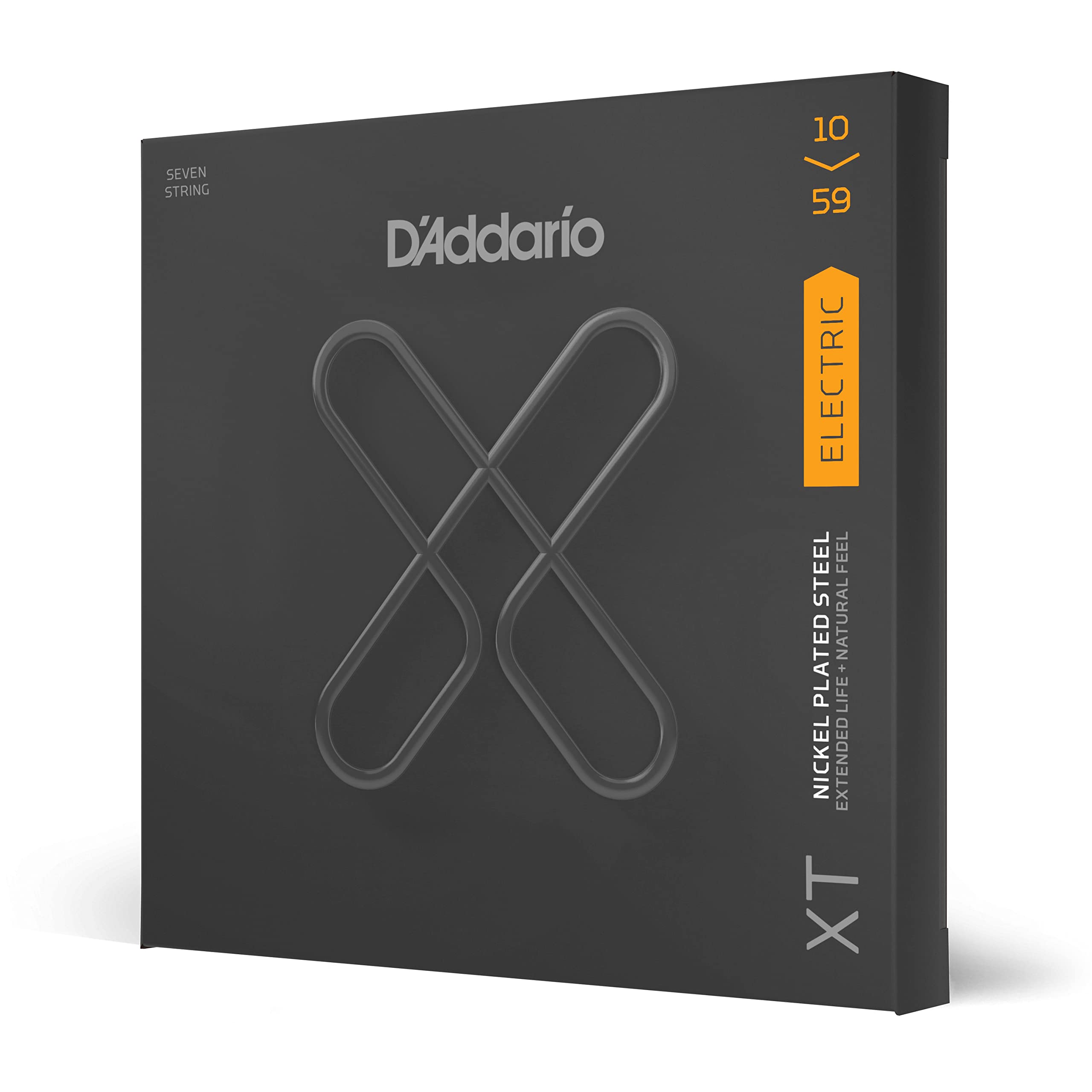D'Addario XTE1059 XT Nickel Coated Electric Guitar Strings - Regular Light Gauge 10-59, 7-String Set (Pack of 1) | Perfect for Rock, Metal & Studio Recording