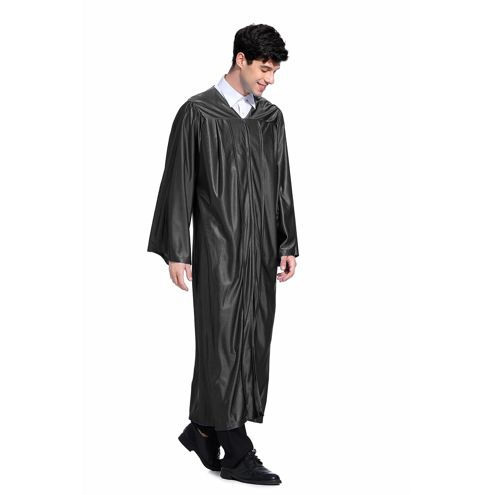 TopTie Unisex Black Matte Graduation Gown & Choir Robe - Perfect for Graduation Ceremonies, Academic Events & Choir Performances