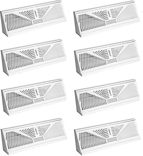 15-Inch White Steel Baseboard Diffuser with Sunburst Pattern - Perfect for HVAC Ventilation & Home Decor