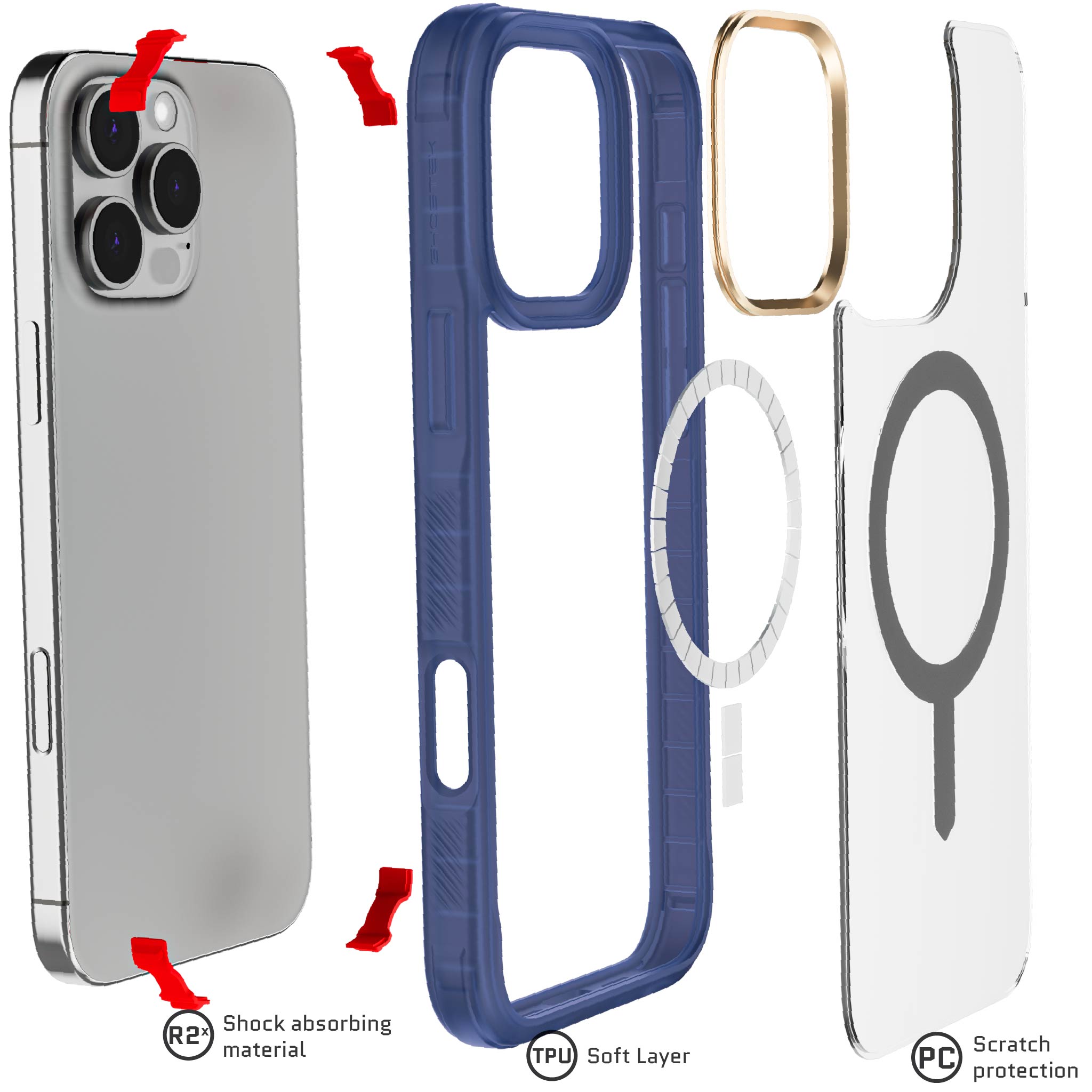 iPhone 16 Series Clear MagSafe Protective Cases - Shockproof & Anti-Scratch Cover for iPhone 16/16 Pro/16 Pro Max | Perfect for Everyday Use, Travel & Outdoor Activities