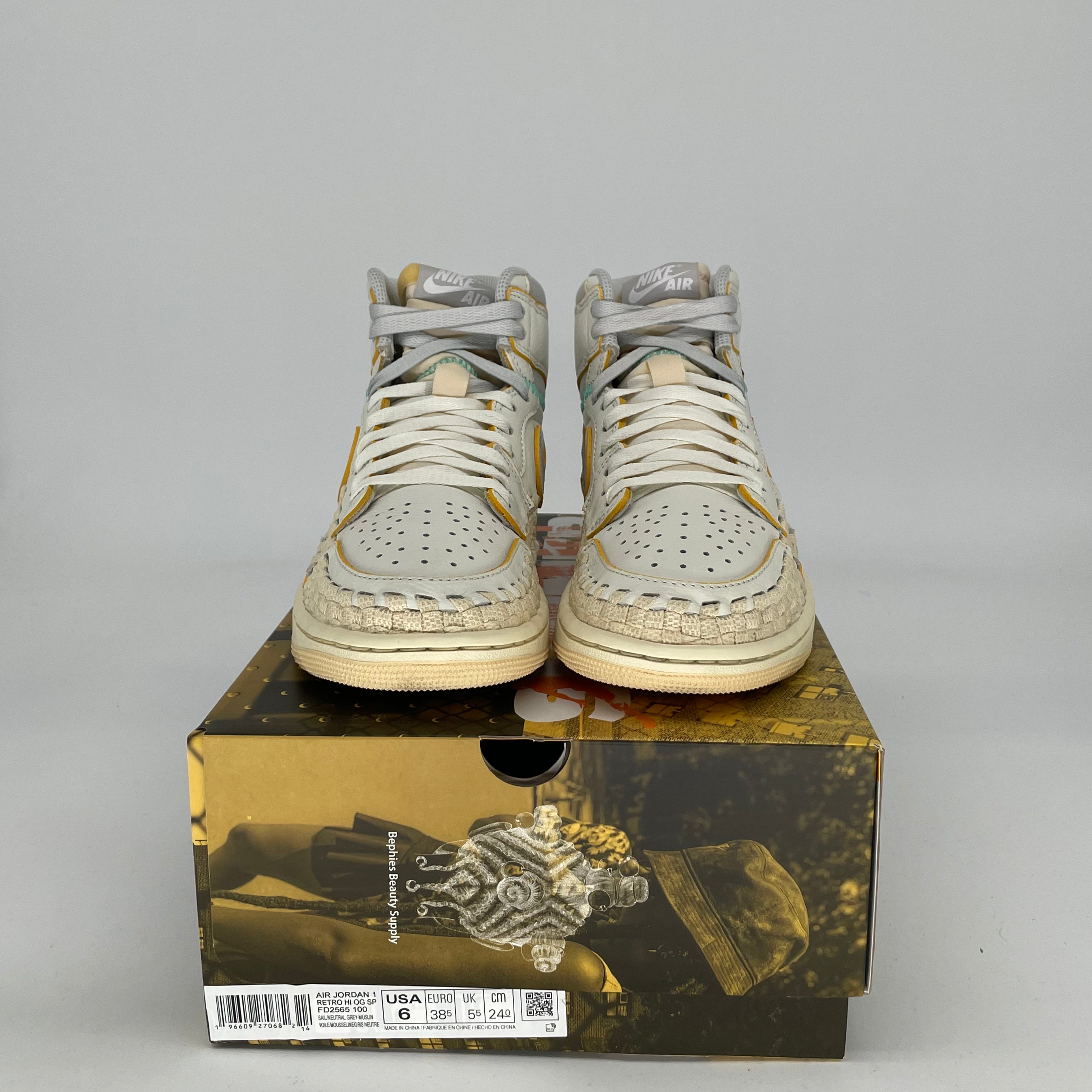 Authentic Air Jordan 1 Union LA BBSS Sneakers - Size 6/7.5W (FD2565) - 100% Original - Perfect for Streetwear & Sneaker Collectors