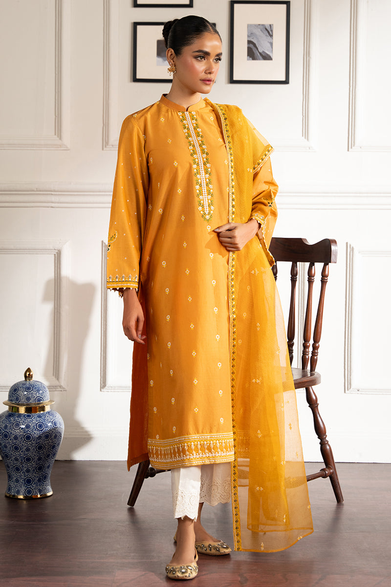 HONEY GOLD 2 Piece Women's Ethnic Outfit Set (Kurta Shirt & Dupatta Scarf) - Traditional Indian Pakistani Wear for Festivals, Weddings & Special Occasions