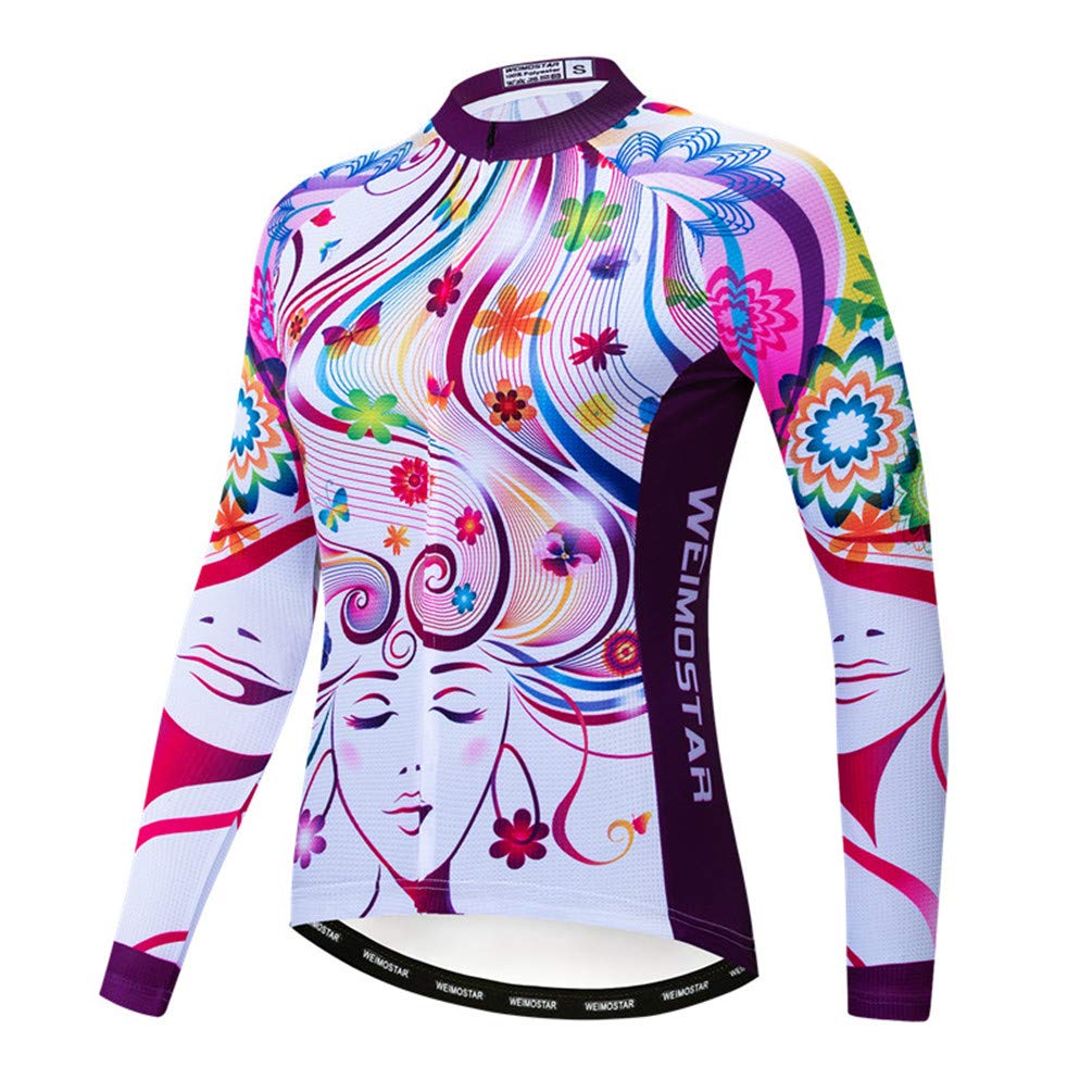 Women's Long Sleeve Cycling Jersey - Breathable Bike Shirt with Pockets for Road Biking & Outdoor Sports | Perfect for Autumn Rides, Commuting & Fitness Training