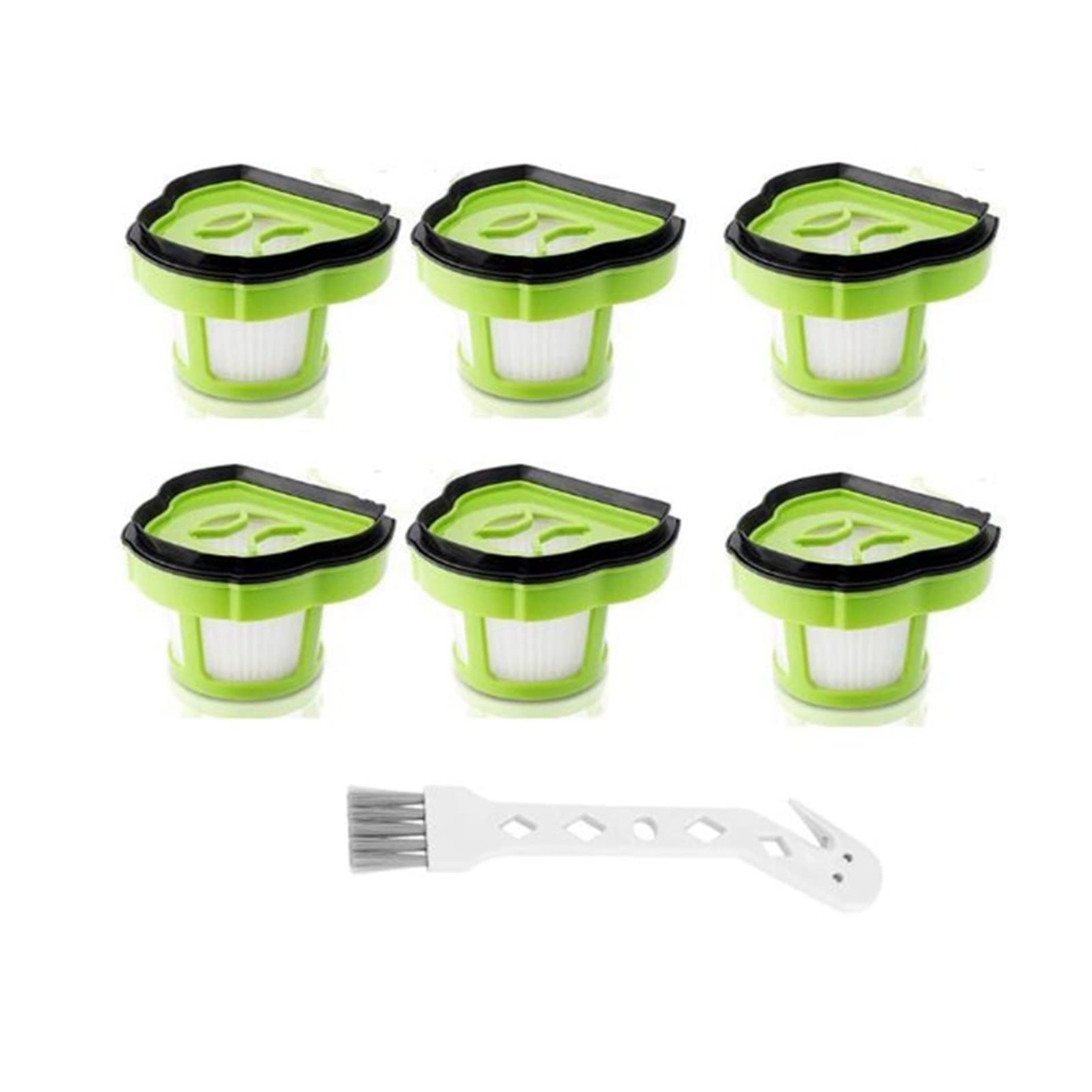 Bissell 1782 HEPA Vacuum Filters - 6 Pack for Pet Hair - Green