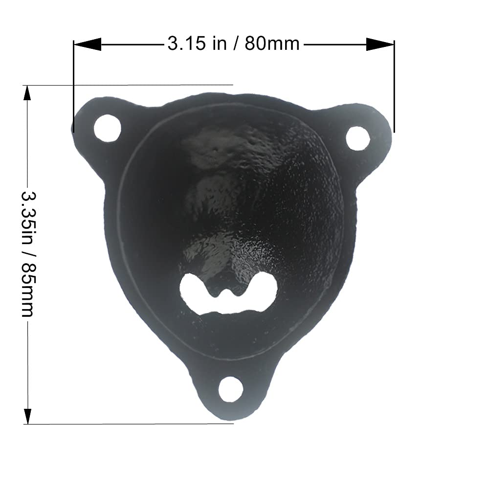 Bear Head Wall Mounted Beer Bottle Opener - Cast Iron Grizzly Teeth Decor (Rustic Black) - Perfect for Man Cave, Bar, Pub & Home Kitchen Decor