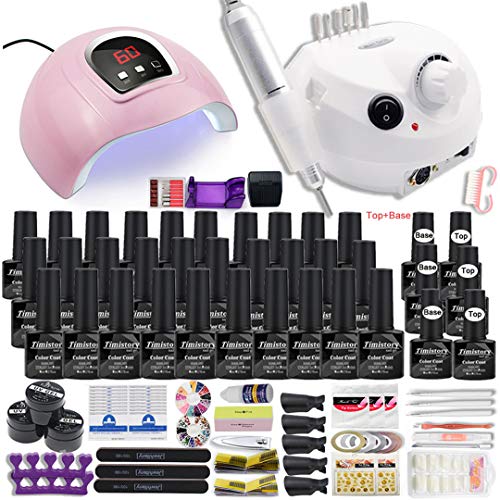 Professional 30/20/10 in 1 Manicure Set with Nail Drill Machine, UV LED Nail Lamp & Acrylic Kit - Complete Nail Art Tools for Salon & Home Use - Perfect for Gel Polish, Acrylic Nails & DIY Nail Designs
