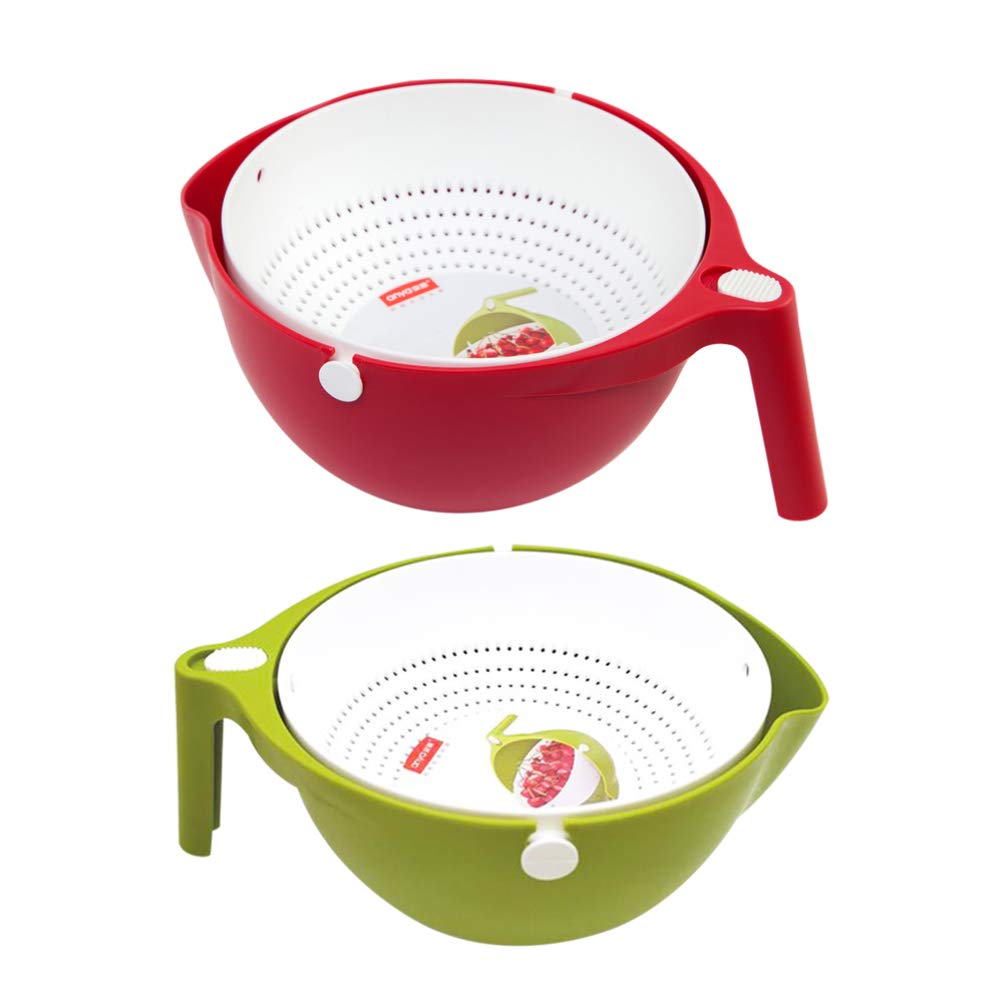 Cabilock 1-Piece Vegetable Washing Basket - Multi-Purpose Kitchen Colander for Rice, Pasta, Fruits & Vegetables - Durable Drain Strainer Bowl with Handle - Perfect for Meal Prep, Cooking & Healthy Eating
