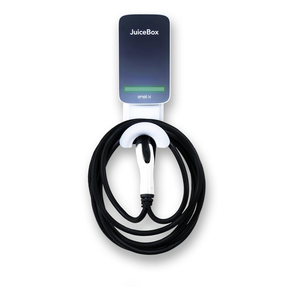 Enel X JuiceBox 48 Amp Level 2 EV Charger - Hardwired Home Electric Vehicle Charging Station for Tesla, Nissan Leaf, Chevy Bolt - Perfect for Garage & Driveway Installation