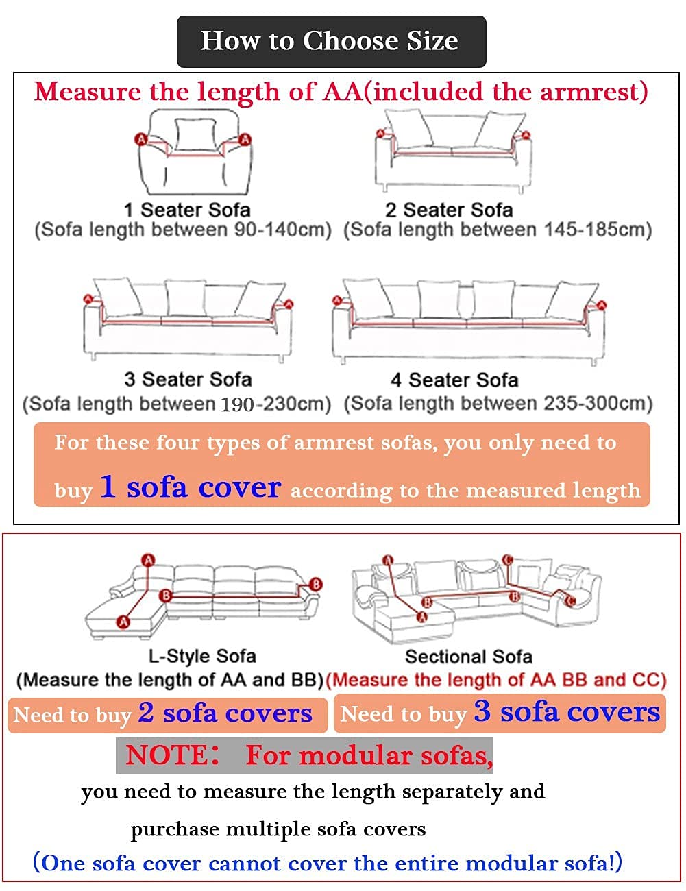 Stretchable L-Shaped Sofa Slipcover for Sectional Couches (1-4 Seater) - Ultra Soft Pet-Friendly Furniture Protector Cover (190-230cm, 3-Seat) - Perfect for Living Room, Family Room & Pet Owners